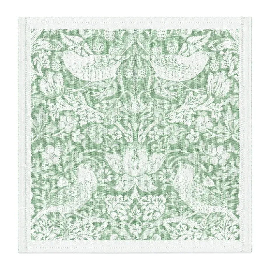 Strawberry Thief stoffen servet 35x35 cm, Groen