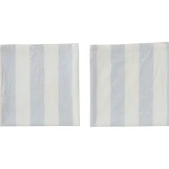 Striped servet 45x45 cm 2-pack, Ice Blue