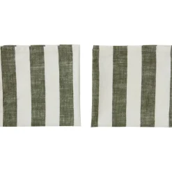 Striped servet 45x45 cm 2-pack, Olive