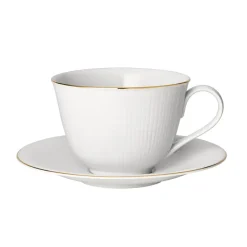 Swedish Grace Gala theekop met schotel, Wit