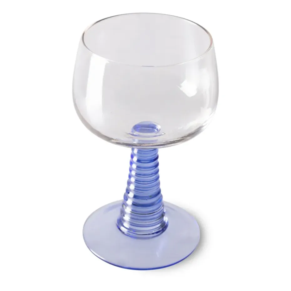 Swirl wijnglas hoog, Blue