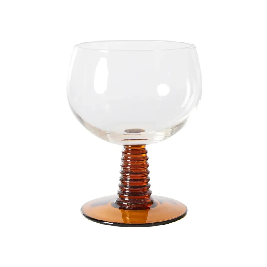 Swirl wijnglas laag, Ochre