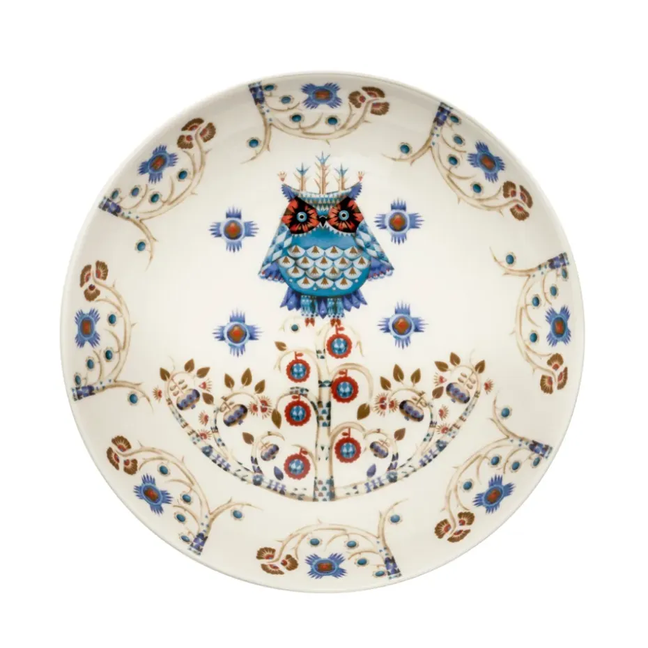 Taika diep bord 20 cm., wit patroon