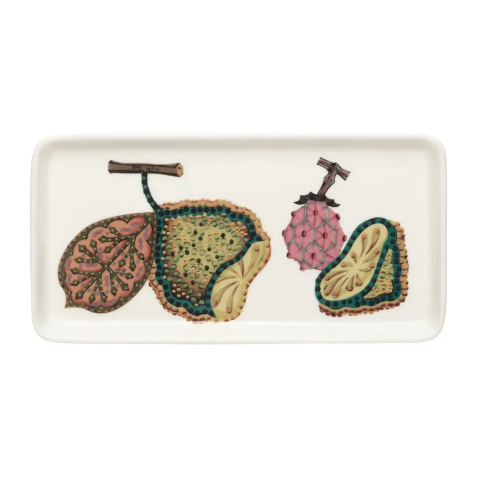 Taika Sato bord 12x24 cm, Wit-multi