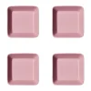 Teema vierkant bord, Roze, 12x12 cm 4-pack