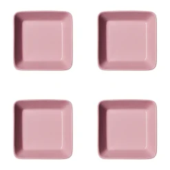Teema vierkant bord, Roze, 12x12 cm 4-pack