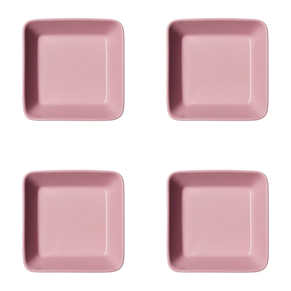 Teema vierkant bord, Roze, 12x12 cm 4-pack