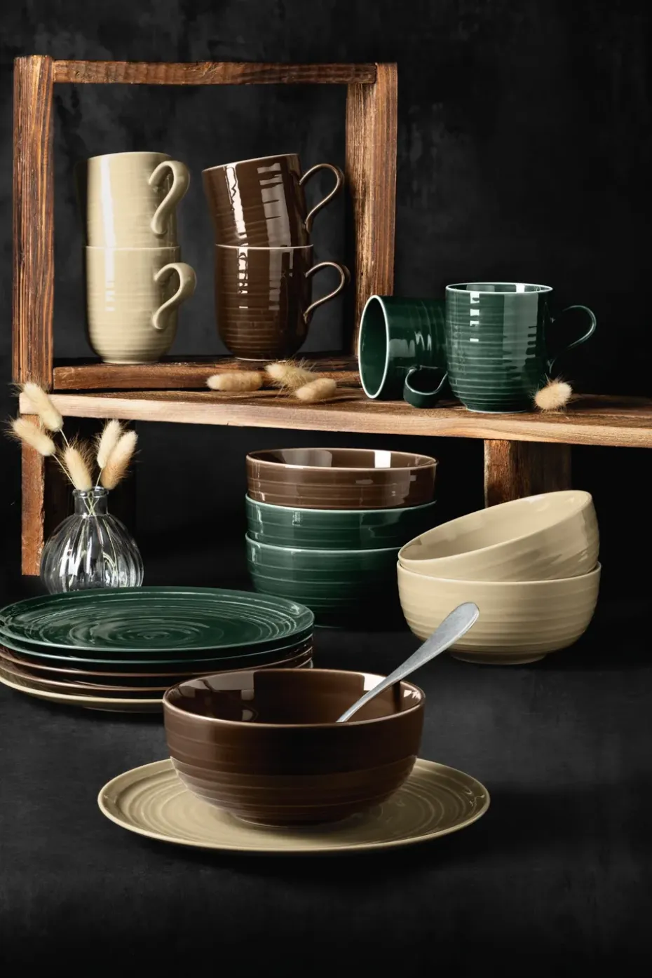 Terra koffieschotel Ø12 cm 6-pack, Moss Green