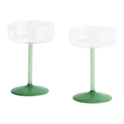Tint coupe glas 20 cl 2-pack, Clear-jade light green-jade dark green