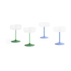 Tint coupe glas 20 cl 2-pack, Clear-jade light green-jade dark green