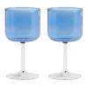 Tint wijnglas 25 cl 2-pack, Blauw-transparant