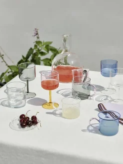 Tint wijnglas 25 cl 2-pack, Blauw-transparant