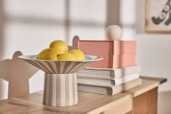 Toppu centerpiece hoog Ø30x17 cm, Clay-Ice blue