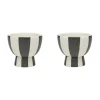 Toppu eierdop 2-pack, White-black