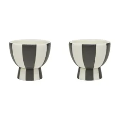 Toppu eierdop 2-pack, White-black
