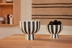 Toppu kom Ø15 cm, Zwart-wit