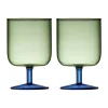 Torino wijnglas 30 cl 2-pack, Green-blue