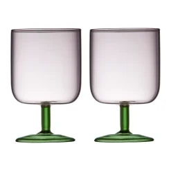 Torino wijnglas 30 cl 2-pack, Pink-green