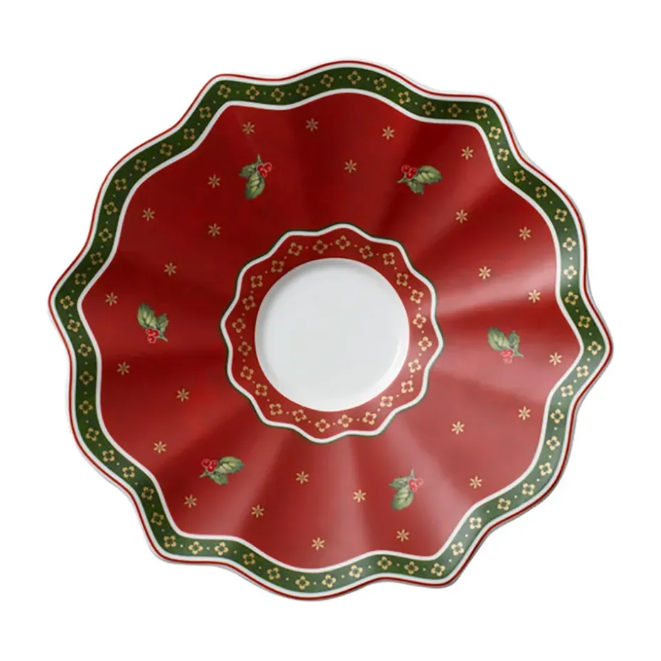 Toy's Delight schotel voor kop Ø19 cm, Wit-rood