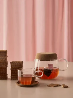 Viva theepot met kurken deksel 1,2 L, Transparant