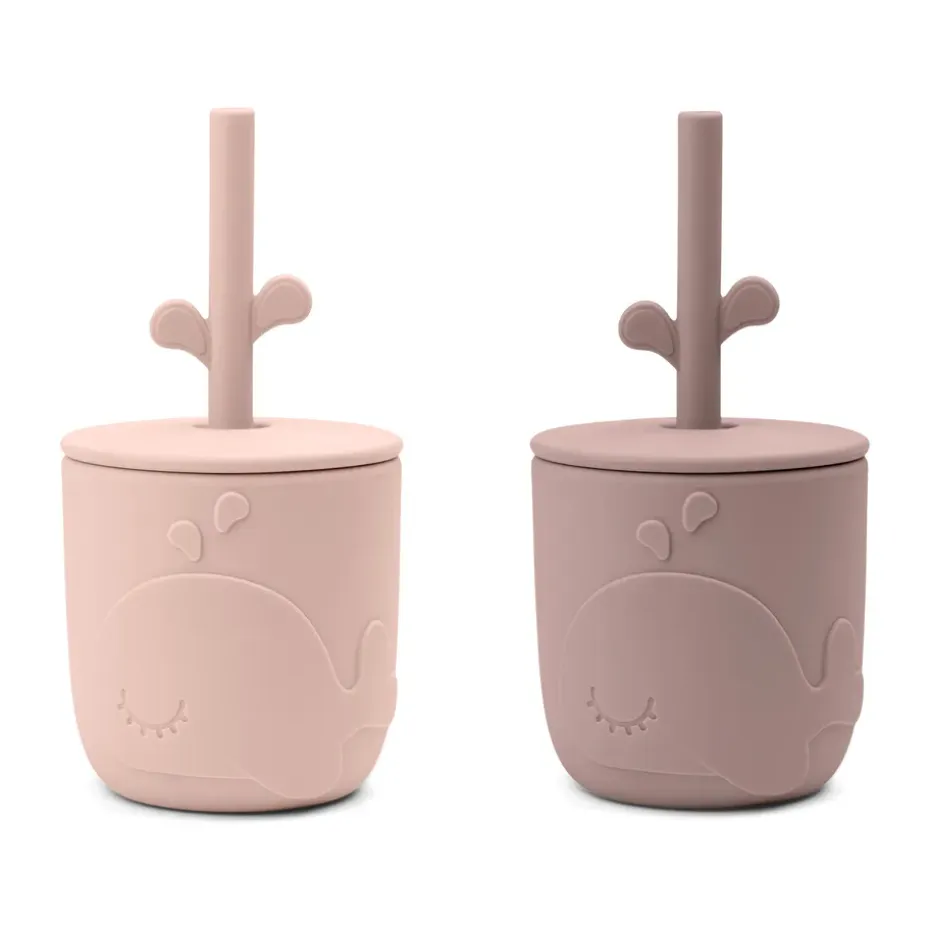 Wally beker met peekaboo rietje 2-pack, Poeder