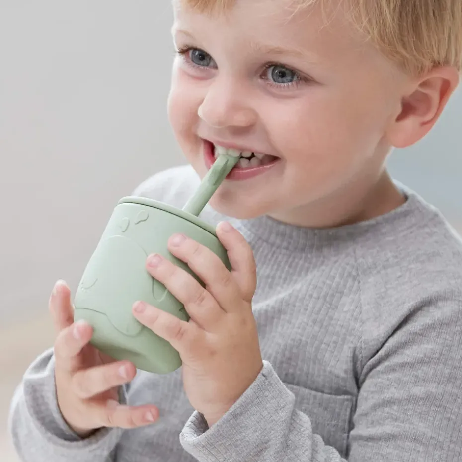 Wally beker met peekaboo rietje 2-pack, Blauw