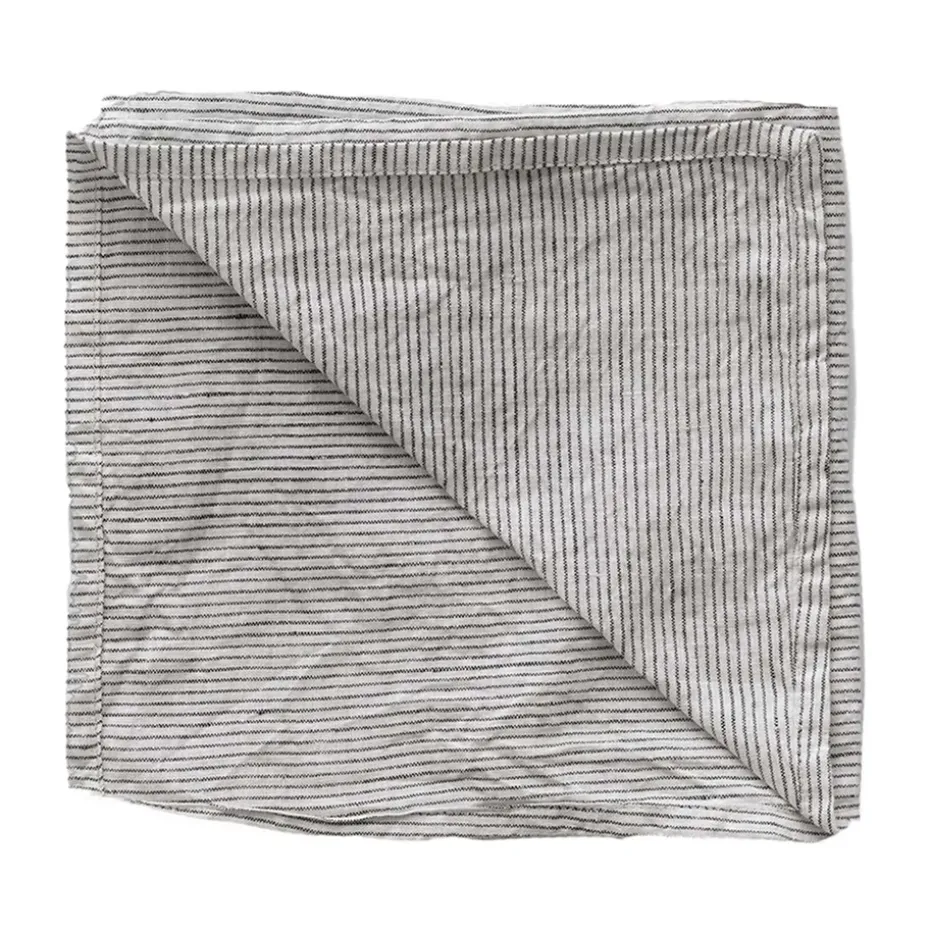 Washed linen servet, Pinstripe