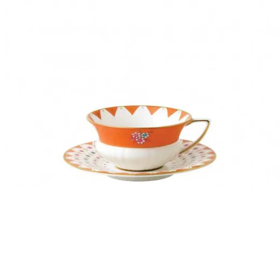 Wonderlust theekop met schotel, peony diamond